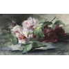 Pink and red rose branches <br />
       <small>Aquarelle - <small85>Height x Width</small85> : 30 x 50,5 cm - <small85>Signed</small85> : F. Mortelmans 23 june 1906 <small85>right below</small85></small>