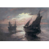 Fisherman's boats on the beach <br />
       <small>Aquarelle - <small85>Height x Width</small85> : 69,5 x 98,5 cm - <small85>Signed</small85> : F. Mortelmans <small85>left below</small85></small>