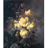 Vase with yellow roses <br />
       <small>Oil on canvas - <small85>Height x Width</small85> : 67 x 55 cm - <small85>Signed</small85> : Frantz Mortelmans <small85>right below</small85></small>