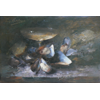 Mussels and coupe Champagne <br />
       <small>Oil on canvas - <small85>Height x Width</small85> : 26 x 38 cm - <small85>Signed</small85> : Frantz Mortelmans <small85>left top</small85></small>
