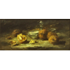Double silver jar with nuts <br />
       <small>Oil on canvas : ? - <small85>Height x Width</small85> : ... - <small85>Signed</small85> : F. Mortelmans <small85>left top</small85></small>